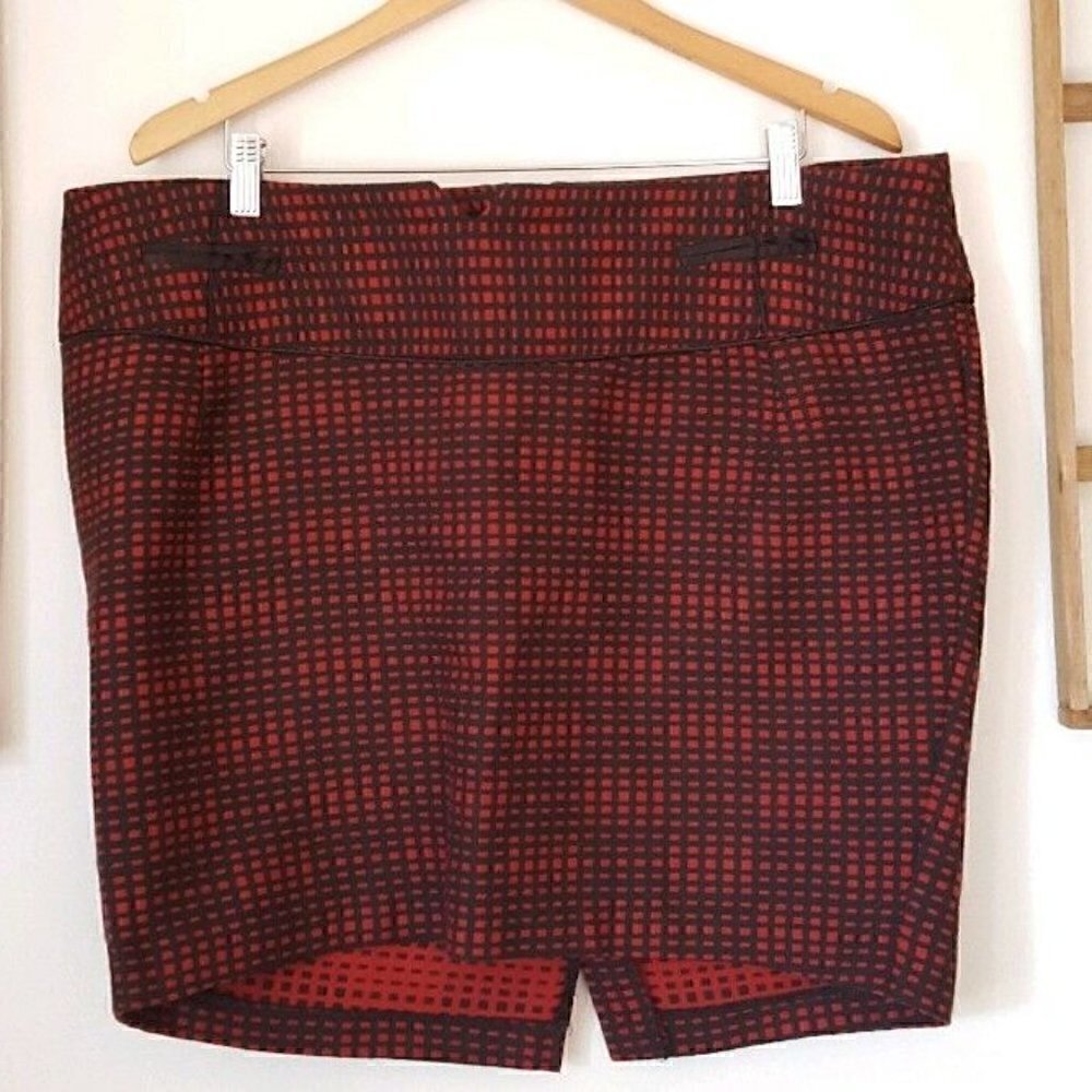 Torrid Plaid Mini Skirt Plus Red Black Skater 18